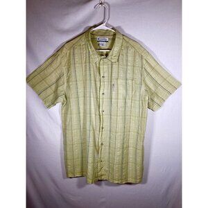 COLUMBIA‎ Plaid Shirt Mens XL Yellow Casual Button-Up Outdoors Gorpcore Hiking